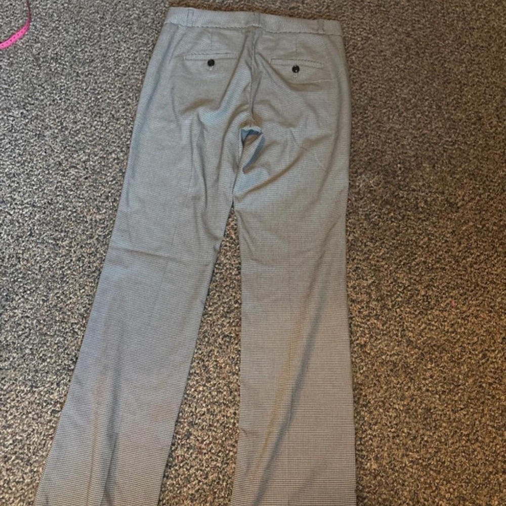 Banana Republic Logan Grey Houndstooth Wide Leg Low Rise Office Pants 2 NWOT